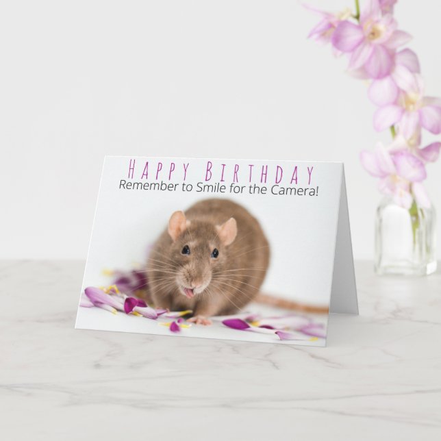 Lächeln für die Kamera-Ratte Karte (Orchidee)