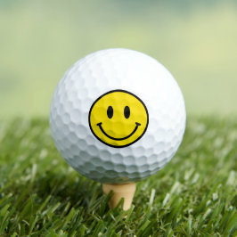 Lächeln Gelb Schwarz-weiß Happy Face Emoji Fun Golfball