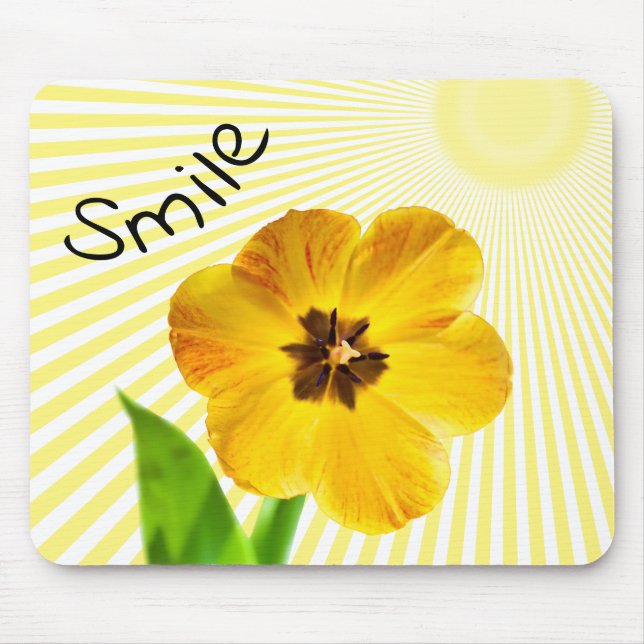 Lächeln - Gelbe Frühlingsfloralfotografie Mousepad (Vorne)