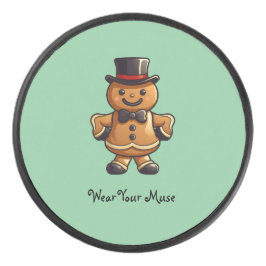 Lächeln Gingerbread Gentleman Eishockey Puck