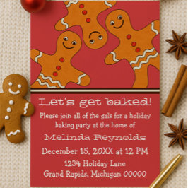 Lächeln Gingerbread Männer Weihnachts-Party einlad Einladung
