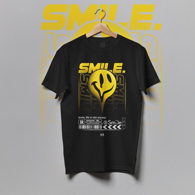 Lächeln glücklich Emoji Streetwear T-Shirt (Von Creator hochgeladen)