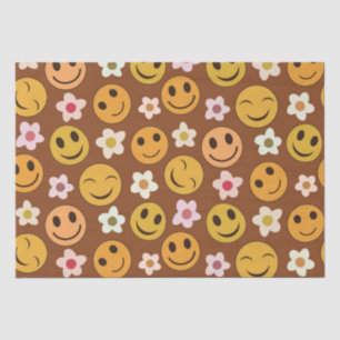 Lächeln glückliche Gesichter mit Retro-Blume Seidenpapier