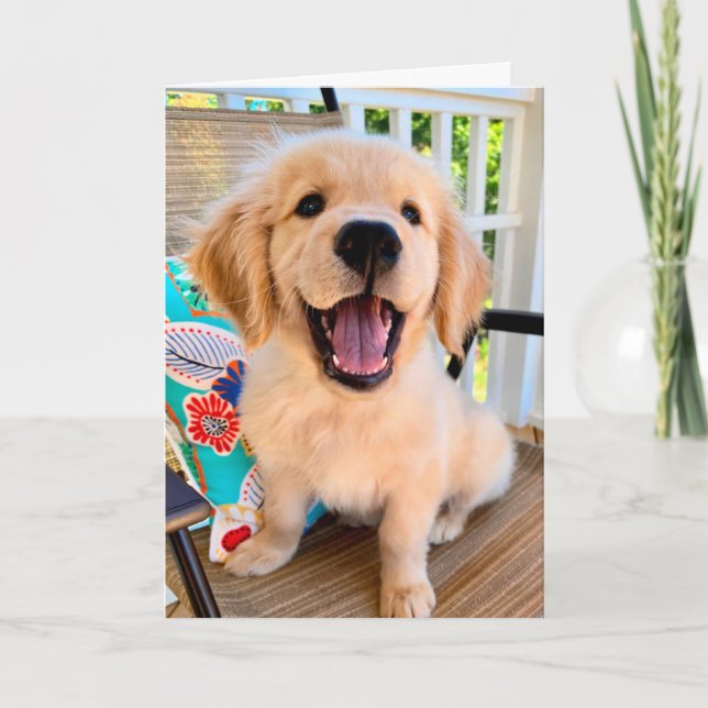 Lächeln Golden Retriever Puppy Dog Hallo Karte (Vorderseite)