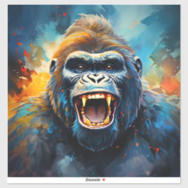 Lächeln Gorilla Aufkleber