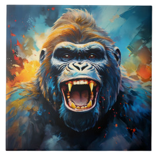 Lächeln Gorilla Fliese