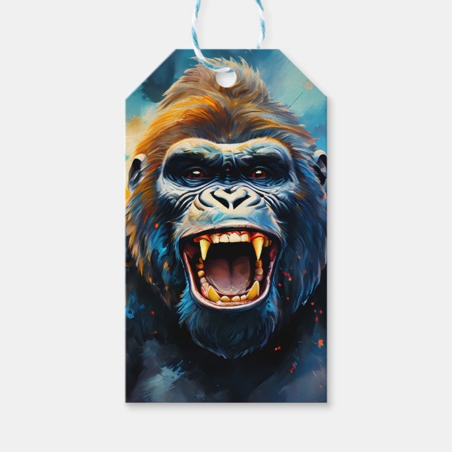 Lächeln Gorilla Geschenkanhänger (Vorderseite)