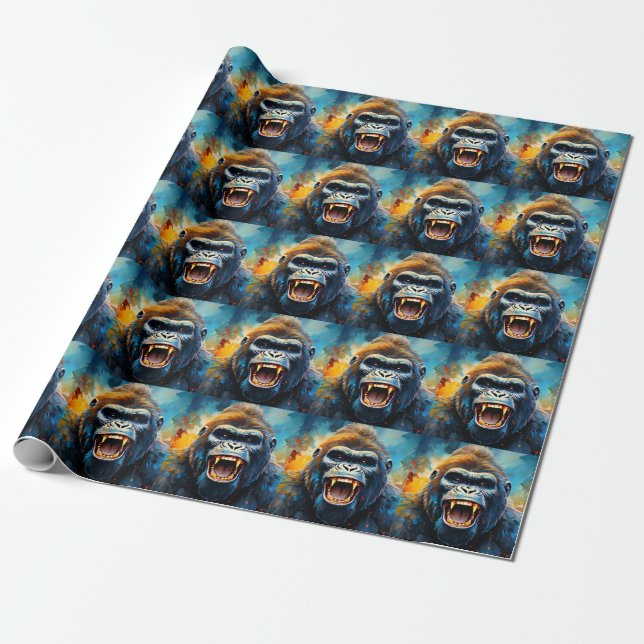 Lächeln Gorilla Geschenkpapier (Ungerollt)