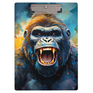 Lächeln Gorilla Klemmbrett