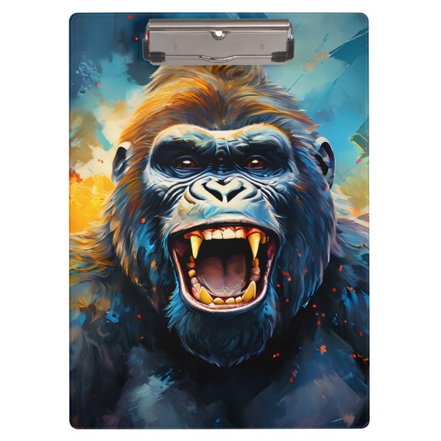 Lächeln Gorilla Klemmbrett (Vorderseite)