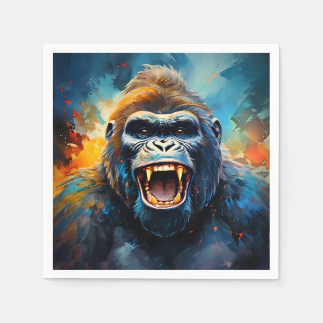 Lächeln Gorilla Serviette (Vorderseite)