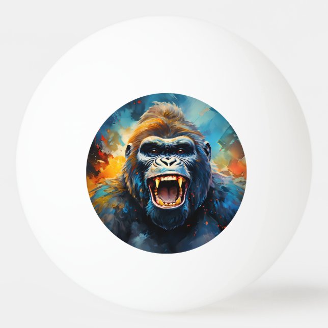 Lächeln Gorilla Tischtennisball (Vorderseite)