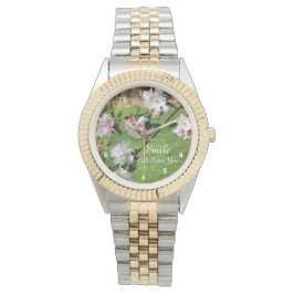 Lächeln Gott Lieben Sie blühen Inspiration Armbanduhr