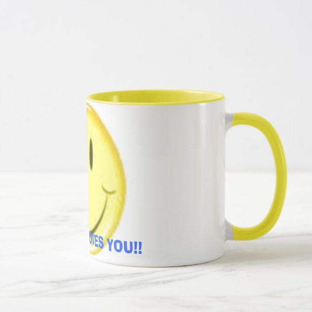 LÄCHELN! GOTT-LIEBEN SIE!! TASSE (Rechts)