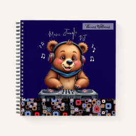 Lächeln Grizzly Bären DJ, Happy Music Jungle Notizbuch