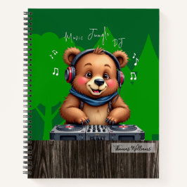 Lächeln Grizzly Bären DJ, Happy Music Jungle Notizbuch