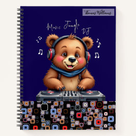Lächeln Grizzly Bären DJ, Happy Music Jungle Notizbuch