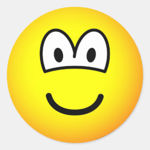 Lächeln! Großes Tellow-Emoticon Runder Aufkleber