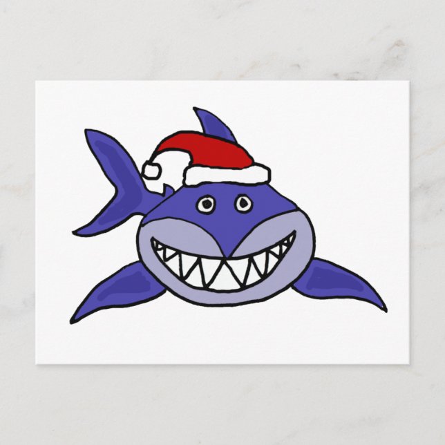 Lächeln Hai tragen Weihnachtsmannmütze Weihnachten (Vorderseite)