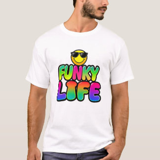 Lächeln hell mit Retro Funky Life T-Shirt