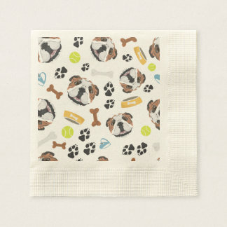 Lächeln Hund English Bulldog Serviette