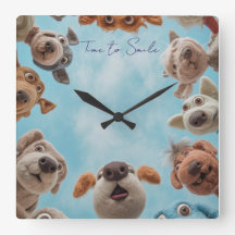 Lächeln Hunde Wall Clock