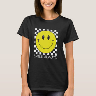 Lächeln immer Niedlich Gelb Happy Peace Lächeln Ge T-Shirt