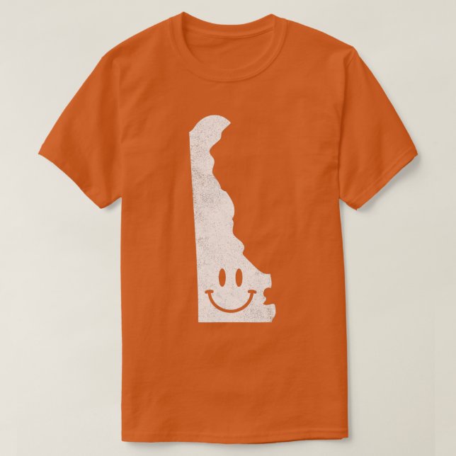 Lächeln in DE Funny Delaware Happy Face T-Shirt (Design vorne)