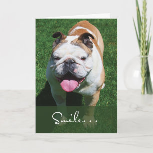 Lächeln, In Gedanken an Dich, Bulldogge Karte