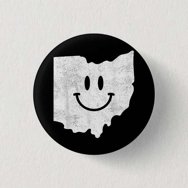 Lächeln in OH - Funny Ohio Happy Face Button (Vorderseite)