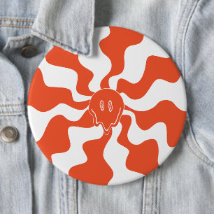 Lächeln in Orange & White Button