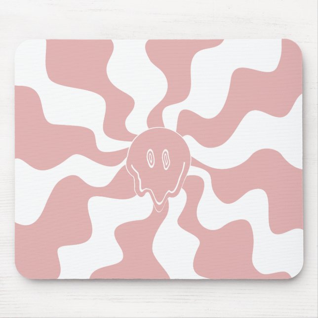 Lächeln in Rosa und Weiß Mousepad (Vorne)