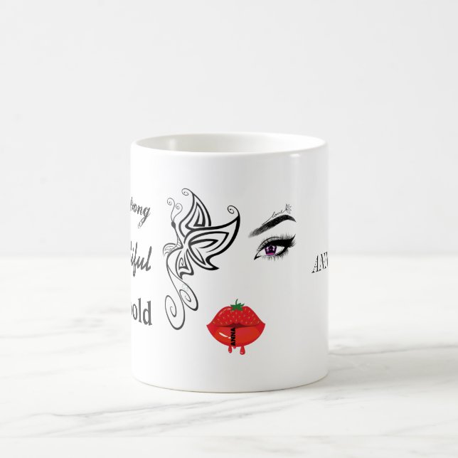 Lächeln ist das beste Makeup| Tattoo | Lippen Tass Kaffeetasse (Mittel)