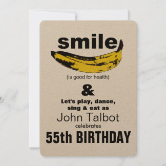 Lächeln ist gut für Gesundheit 55. Geburtstag Einl Einladung