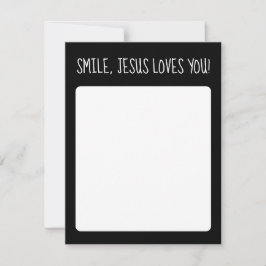 Lächeln, Jesus Liebe Sie Schwarz und Weiß Mitteilungskarte