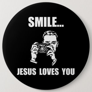 Lächeln-Jesus-Lieben Sie Button