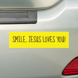 Lächeln, Jesus Lieben Sie gelb glücklichen Sonnens Autoaufkleber
