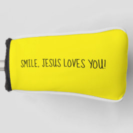 Lächeln, Jesus Lieben Sie gelb glücklichen Sonnens Golf Headcover