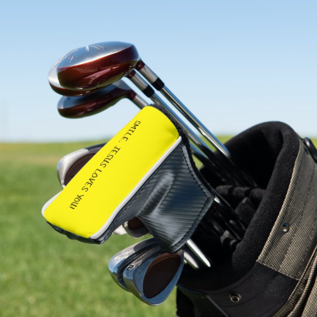 Lächeln, Jesus Lieben Sie gelb glücklichen Sonnens Golf Headcover (In Situ)