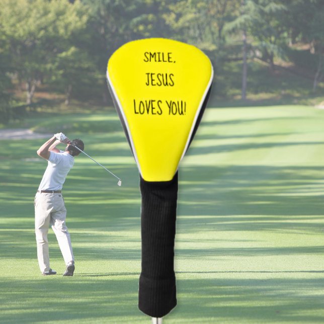 Lächeln, Jesus Lieben Sie gelb glücklichen Sonnens Golf Headcover (Smile, Jesus Loves You Yellow Happy Sunshine Golf Head Cover
)