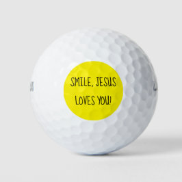 Lächeln, Jesus Lieben Sie gelb glücklichen Sonnens Golfball