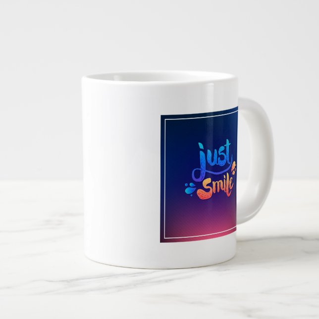 Lächeln Jumbo-Tasse (Vorderseite Rechts)