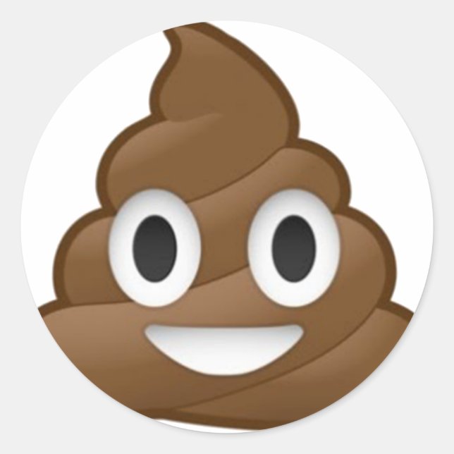 Lächeln Kack Emoji Runder Aufkleber (Vorderseite)