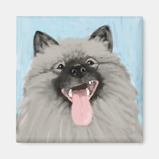 Lächeln Keeshond Magnet (Vorne)