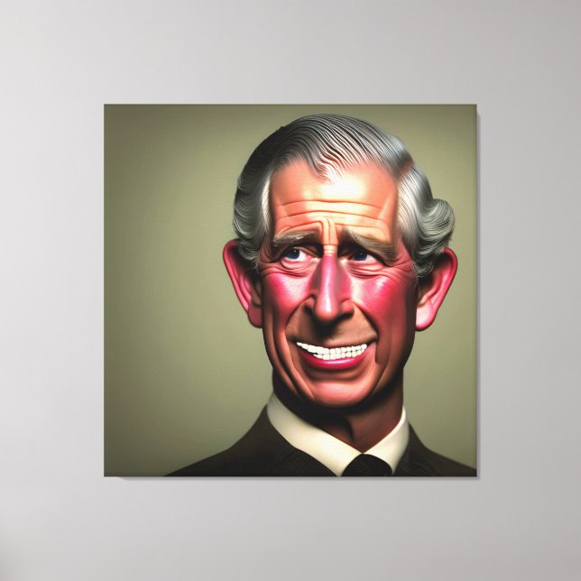 Lächeln König Charles III Wall Art Leinwanddruck (Vorderseite)