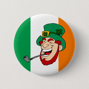 Lächeln Leprechaun St. Patrick's Day Button