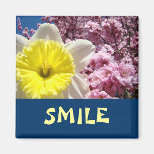 Lächeln Magnete Narzissen Blumen Rosa Blüten Magnet