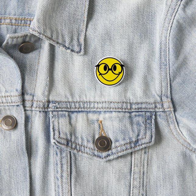 Lächeln mit Regenbogenbrille Button (Beispiel)