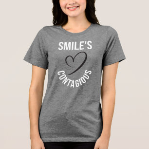 "Lächeln" motivierend Sprichwort-Design Tri-Blend Shirt