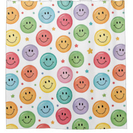 Lächeln Muster Emoji Duschvorhang